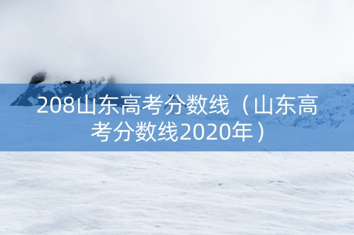 208山东高考分数线（山东高考分数线2020年）