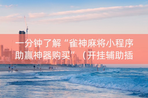 一分钟了解“雀神麻将小程序助赢神器购买”（开挂辅助插件)