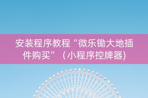 安装程序教程“微乐锄大地插件购买”（小程序控牌器)