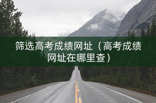 筛选高考成绩网址（高考成绩网址在哪里查）