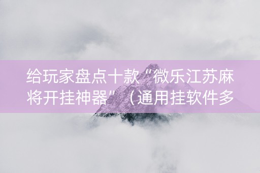 给玩家盘点十款“微乐江苏麻将开挂神器”（通用挂软件多少钱)