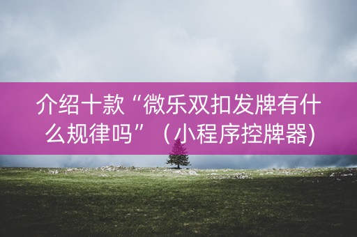 介绍十款“微乐双扣发牌有什么规律吗”（小程序控牌器)
