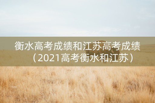 衡水高考成绩和江苏高考成绩（2021高考衡水和江苏）
