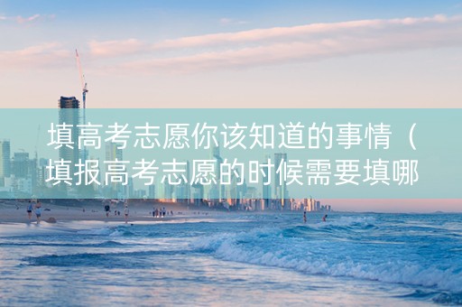 填高考志愿你该知道的事情（填报高考志愿的时候需要填哪些）