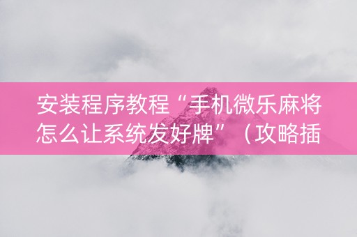安装程序教程“手机微乐麻将怎么让系统发好牌”（攻略插件)