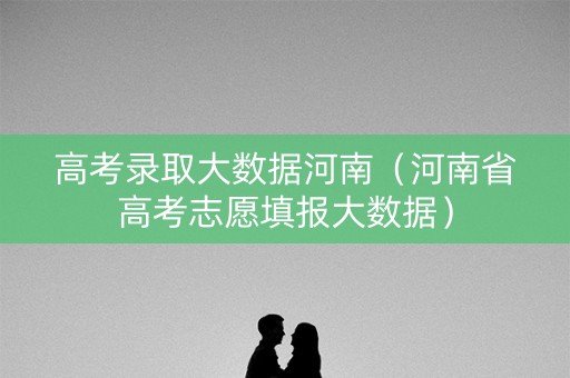 高考录取大数据河南（河南省高考志愿填报大数据）