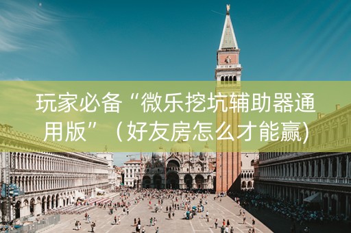 玩家必备“微乐挖坑辅助器通用版”（好友房怎么才能赢)