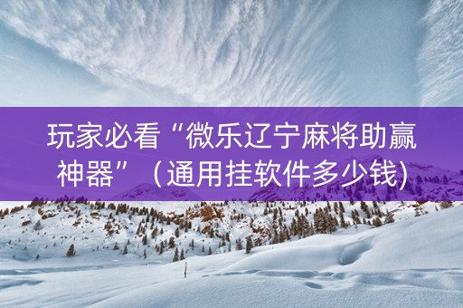 玩家必看“微乐辽宁麻将助赢神器”（通用挂软件多少钱)