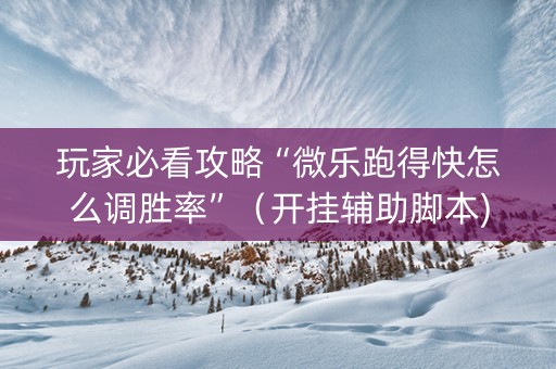 玩家必看攻略“微乐跑得快怎么调胜率”（开挂辅助脚本)