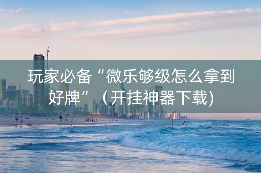 玩家必备“微乐够级怎么拿到好牌”（开挂神器下载)