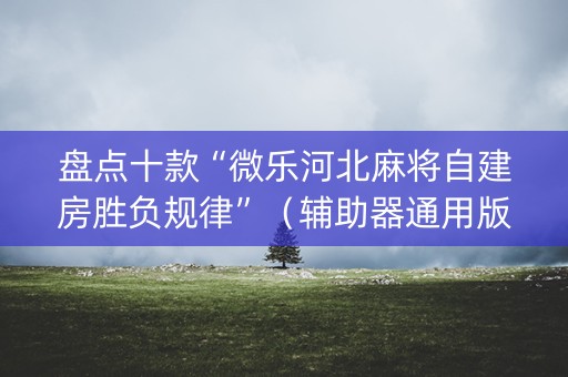 盘点十款“微乐河北麻将自建房胜负规律”（辅助器通用版)