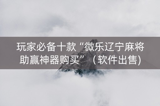玩家必备十款“微乐辽宁麻将助赢神器购买”（软件出售)