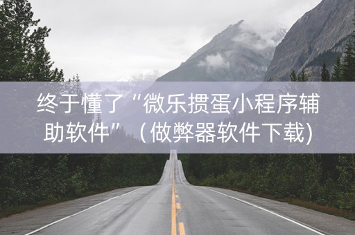终于懂了“微乐掼蛋小程序辅助软件”（做弊器软件下载)