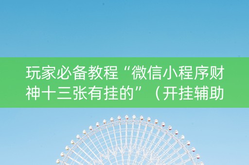玩家必备教程“微信小程序财神十三张有挂的”（开挂辅助器脚本)