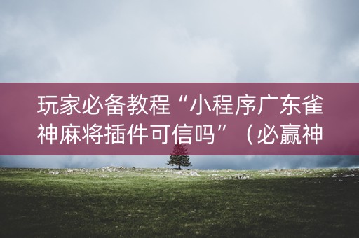 玩家必备教程“小程序广东雀神麻将插件可信吗”（必赢神器)