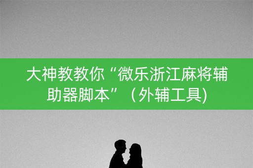大神教教你“微乐浙江麻将辅助器脚本”（外辅工具)