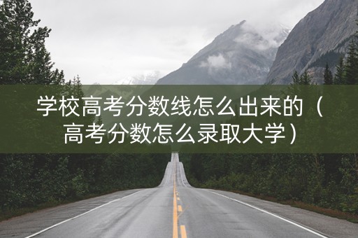 学校高考分数线怎么出来的（高考分数怎么录取大学）