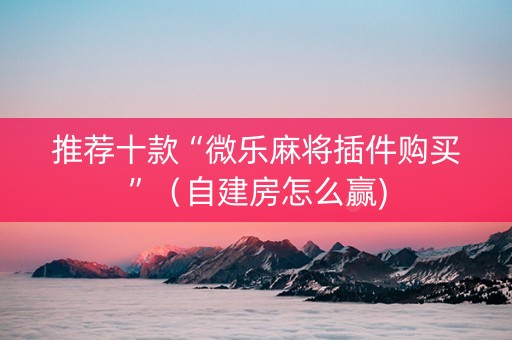 推荐十款“微乐麻将插件购买”（自建房怎么赢)