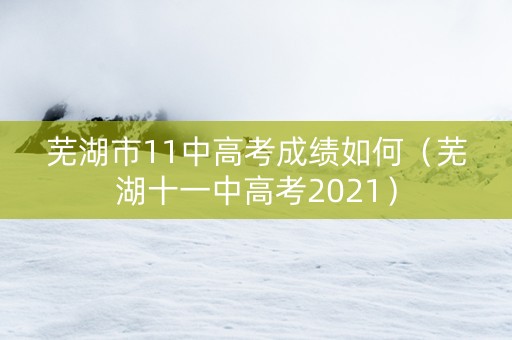 芜湖市11中高考成绩如何（芜湖十一中高考2021）