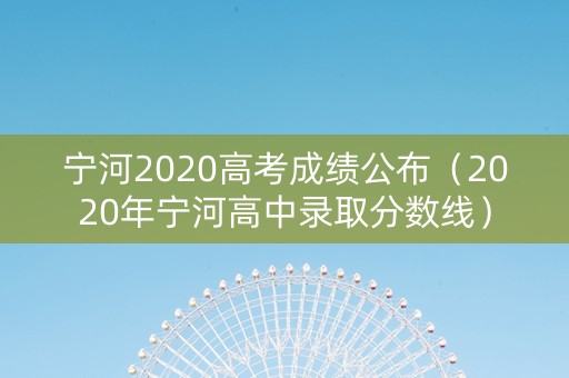 宁河2020高考成绩公布（2020年宁河高中录取分数线）