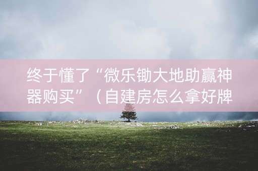 终于懂了“微乐锄大地助赢神器购买”（自建房怎么拿好牌)
