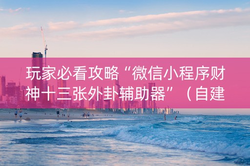 玩家必看攻略“微信小程序财神十三张外卦辅助器”（自建房胜负规律)