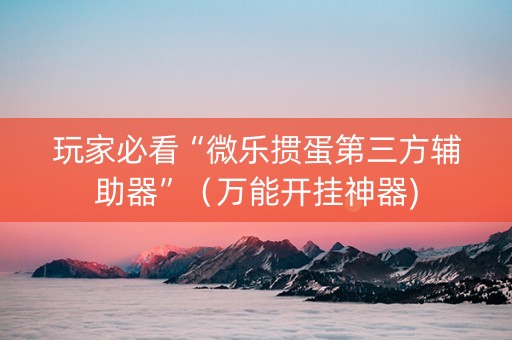 玩家必看“微乐掼蛋第三方辅助器”（万能开挂神器)