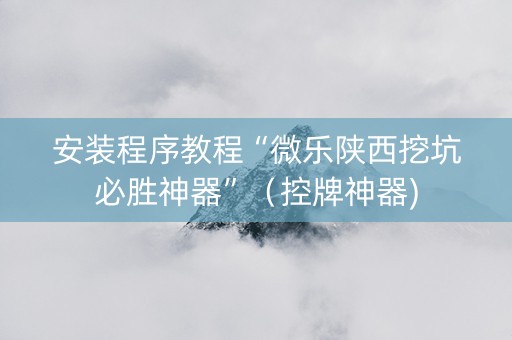 安装程序教程“微乐陕西挖坑必胜神器”（控牌神器)