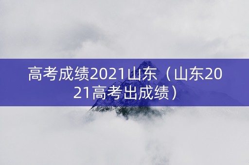 高考成绩2021山东（山东2021高考出成绩）