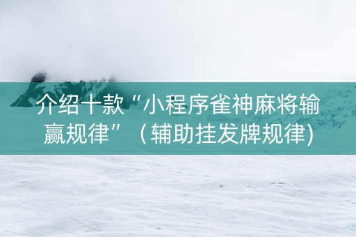 介绍十款“小程序雀神麻将输赢规律”（辅助挂发牌规律)