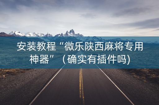 安装教程“微乐陕西麻将专用神器”（确实有插件吗)