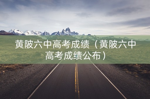 黄陂六中高考成绩（黄陂六中高考成绩公布）