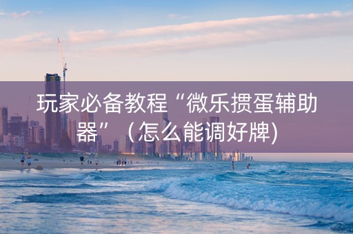 玩家必备教程“微乐掼蛋辅助器”（怎么能调好牌)