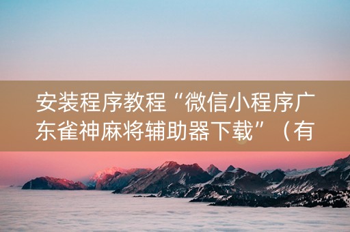 安装程序教程“微信小程序广东雀神麻将辅助器下载”（有没有猫腻)