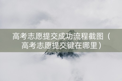 高考志愿提交成功流程截图（高考志愿提交键在哪里）