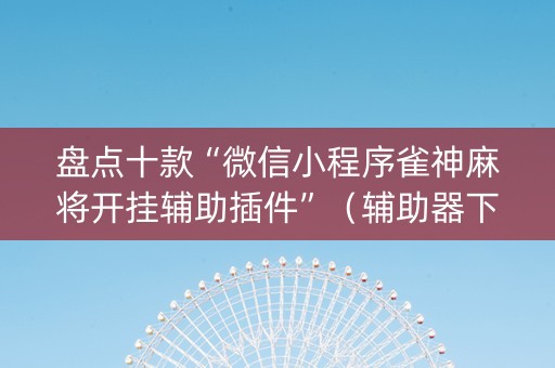 盘点十款“微信小程序雀神麻将开挂辅助插件”（辅助器下载)