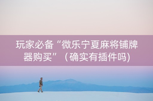 玩家必备“微乐宁夏麻将铺牌器购买”（确实有插件吗)