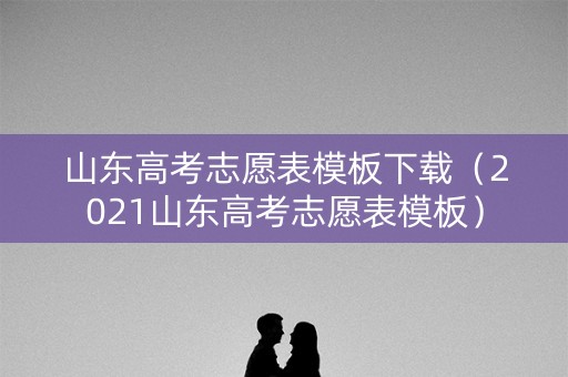 山东高考志愿表模板下载（2021山东高考志愿表模板）