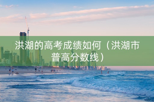 洪湖的高考成绩如何（洪湖市普高分数线）