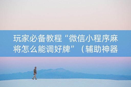 玩家必备教程“微信小程序麻将怎么能调好牌”（辅助神器免费)