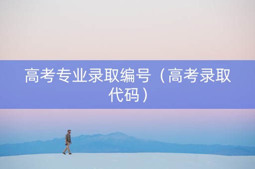 高考专业录取编号（高考录取代码）