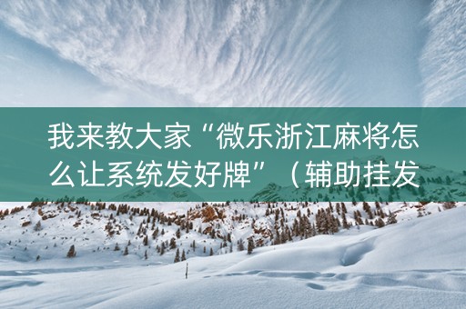 我来教大家“微乐浙江麻将怎么让系统发好牌”（辅助挂发牌规律)