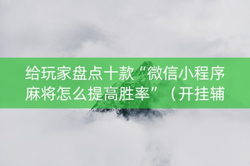 给玩家盘点十款“微信小程序麻将怎么提高胜率”（开挂辅助插件)