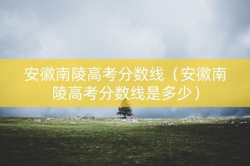 安徽南陵高考分数线（安徽南陵高考分数线是多少）