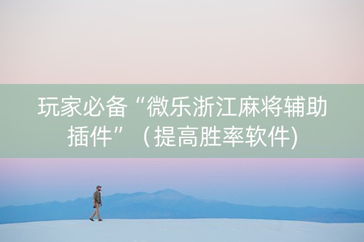 玩家必备“微乐浙江麻将辅助插件”（提高胜率软件)