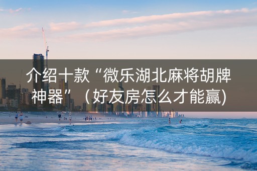 介绍十款“微乐湖北麻将胡牌神器”（好友房怎么才能赢)