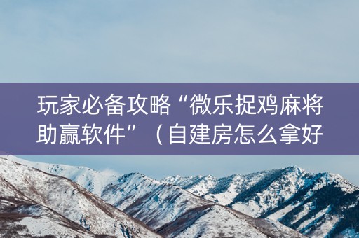 玩家必备攻略“微乐捉鸡麻将助赢软件”（自建房怎么拿好牌)