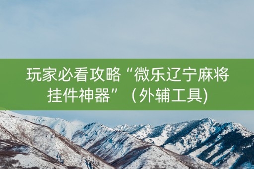 玩家必看攻略“微乐辽宁麻将挂件神器”（外辅工具)