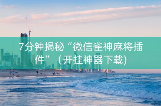 7分钟揭秘“微信雀神麻将插件”（开挂神器下载)