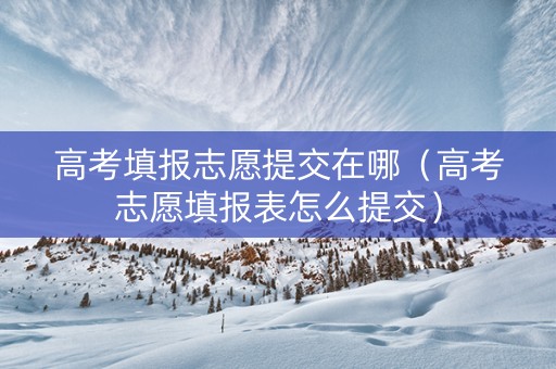 高考填报志愿提交在哪（高考志愿填报表怎么提交）